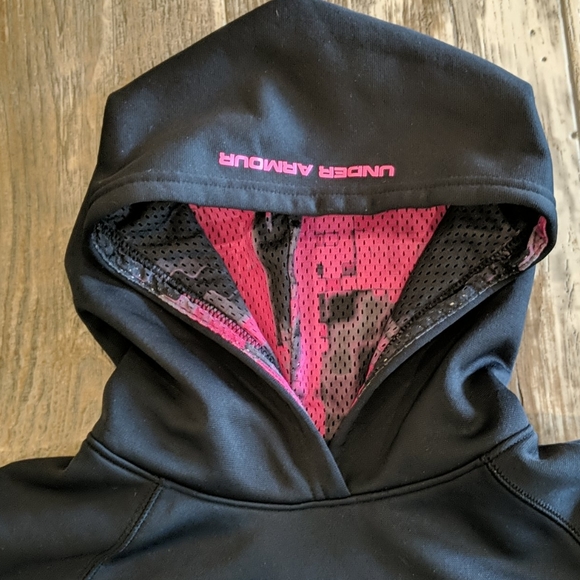 UNDER ARMOUR storm hoodie black & pink sz youth XL - Picture 3 of 6